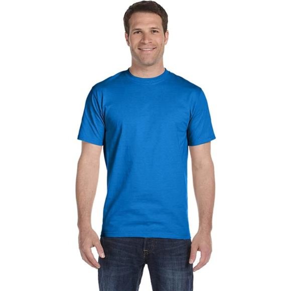 Hanes Mens 5.2 oz. ComfortSoft Cotton T-Shirt (5280) Blue Bell Breeze s - Picture 1 of 1